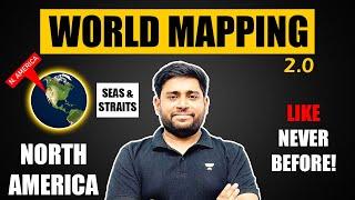 Complete World Maps (North America - Important Seas & Straits)| World Mapping by Sudarshan Gurjar