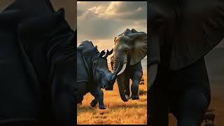 Epic Hybrid: What Happens When an Elephant Meets a Rhino? #youtubeshorts #ai #beast  #animalfusion