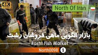 گردش در بازار الگویی ماهی فروشان رشت,گیلان [4k]شمال ایران - Rasht Fish Market,Gilan, North of Iran
