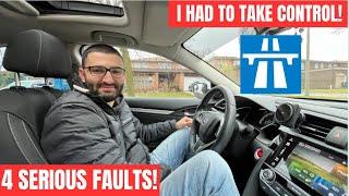 Learner Driver Fails Driving Test |4 Serious Driving Faults!