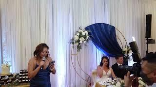 Fiona Wong wedding speech at J&S wedding