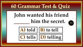 60 Test Grammar |  English Grammar Mixed Quiz | English All Tenses Mixed Quiz | No.1 Quality English