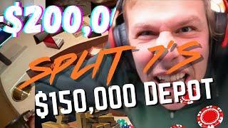 Xposed Luck Keeps Getting Worse Down $150,000 Splitting 7's 4X High Limit Gambling #reaction