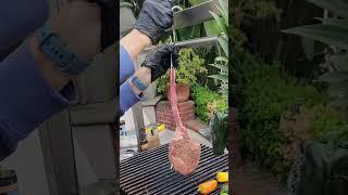 Wagyu Tomahawk Ribeye on PrimalGrillsUSA.com new commercial grade stainless live fire grill