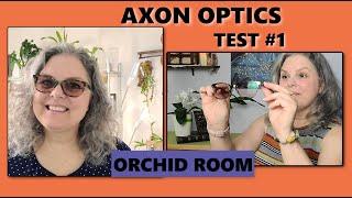 AXON TEST #1 IN THE ORCHID ROOM, AXON OPTICS, MIGRAINE RELIEF GLASSES, MY TEST, MIGRAINE VLOG