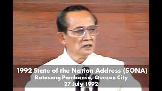 1992 State of the Nation Address (SONA) | Batasang Pambansa, Quezon City | 27 July 1992