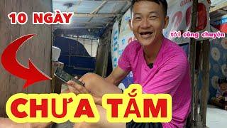 Trọng Sún dầm mưa tạo nét quét dọn nhà cữa mà quên mất 5 ngày chưa tắm