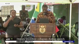 WATCH: Moment Deputy President Paul Mashatile collapses on stage during speech