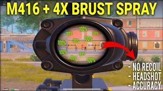 SECRET OF M416 + 4X BRUST SPRAY  NO RECOIL SPRAY TIPS AND TRICKS 