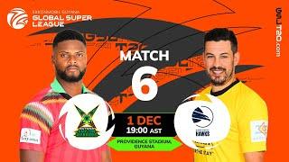 LIVE | Match 6 | Guyana Amazon Warriors vs Hampshire | GSL 2024