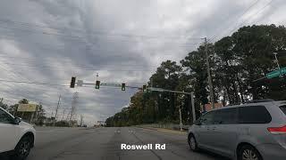 4K Roswell Road | Downtown Marietta Georgia | East Cobb | Drive Tour USA