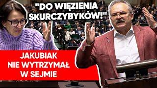 "To jakiś dom wariatow!". Jakubiak OSTRO w Sejmie: Do więzienia skurczybyków!