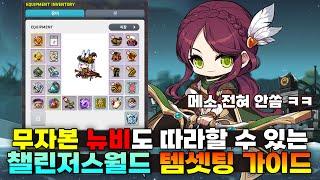 메소 전혀 안쓰고 템셋팅 맞추는 방법 (무자본 뉴비를 위한 챌린저스월드 템셋팅 가이드)