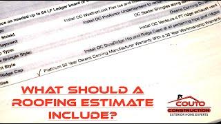 What should a roof estimate include?