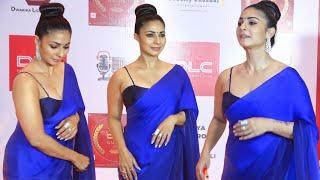 Kajol Sister Tanishaa Mukerji Looking Gorgeous In Saree Arrive At DLC Guide Mumbai Launch 