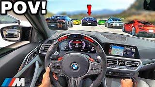 15 Minutes of Chasing Supercar Owners In A Straight Piped BMW M4 G82 [LOUD EXHAUST POV]