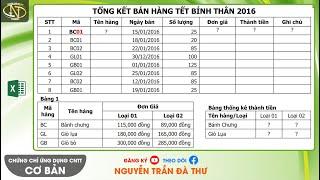 Cơ bản 16.10.2016 Đề 2 Excel | VLOOKUP kết hợp LEFT, RIGHT kèm điều kiện IF | CC Ứng dụng CNTT