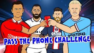 Football Pass The Phone Challenge(Feat Ronaldo Messi Neymar Mbappe and more)