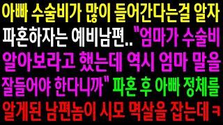 (반전사연)아빠 수술비가 많이 들어간다는걸 알자 파혼하자는 예비남편..파혼 후 아빠 정체를 알게된 남편놈이 시모 멱살을 잡는데ㅋ[신청사연][사이다썰][사연라디오]