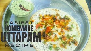 South Indian Special - Uttapam with Coconut Chutney - Quick & Easy | Satvik Delights |