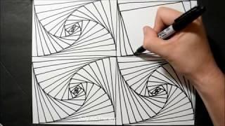 3D Abstract Pattern / Cool Line Drawing Illusion / Daily Art Therapy / Day 010