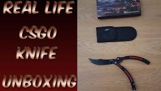 REAL LIFE CSGO BUTTERFLY KNIFE UNBOXING!