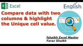 Compare Two columns & highlight the Unique cell value.