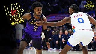 Los Angeles Lakers Full Team Highlights vs 76ers | Jan 28, 2025 | FreeDawkins