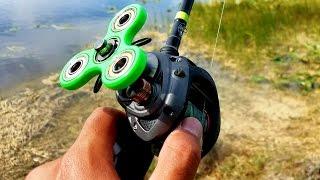 DIY Fidget Spinner Fishing Reel Catches Fish!!! (FISHING CHALLENGE)