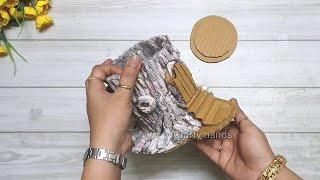 How to make DIY tree stump at home using waste materials | Crafty hands | art and craft