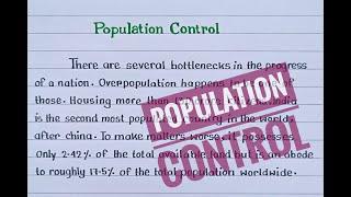 Essay On "Population Control" || Essay Writing || Population Control ||