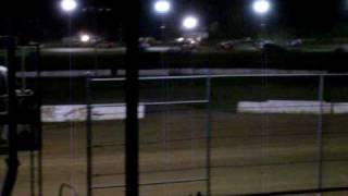 3 car pile up on front stretch at bridgeport speedway