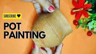 Pot Painting Ideas Very Easy / Pot Decoration DIY