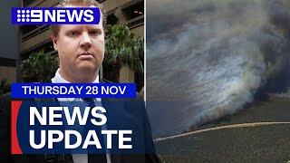 Kristian White's bail decision delayed; Emergency fires burn in WA | 9 News Australia