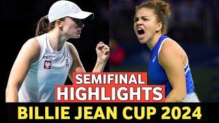 Iga Swiatek vs Jasmine Paolini Highlights Bjk Semifinal Tennis 2024 - Billie Jean King Cup 2024