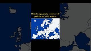 mapa Europy gdyby poziom morza podniósł się o 100 metrów #map #anwil #geography #europe