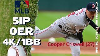 Cooper Criswell, April 30, 2024 | MLB highlights