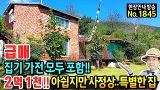 (급매) 집기 가전 가구 모두 포함!! 아쉽지만 사정상 처분 전원주택 매매 급매물 탁트인 전망의 숲속 이국적인 내외부 텃밭 파고라 썬품 있는 청도부동산 - 발품부동산TV