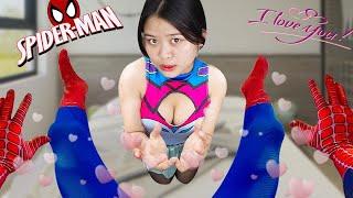 I Never play with Crazy Girl In Love (Romantic Love Story by Spider-man in Real Life)