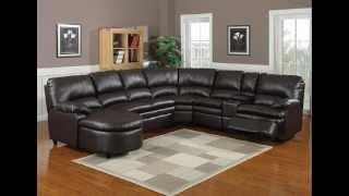 6 pc Nicole espresso bonded leather sectional sofa with recliners and chaise