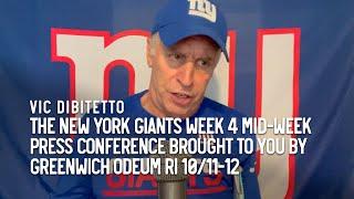 The New York Giants Week 4 Mid-Week Press Conference brought to you by Greenwich Odeum RI 10/11-12