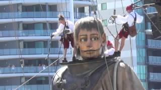 Day 3. The Giants. Diver and Little Girl Giant in Perth. Royal de Luxe. Perth, Australia