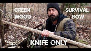 Primitive Bow and Arrow for Survival in 1 DAY from nature with a KNIFE