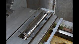 Lathe cross feed conversion to a ball screw.