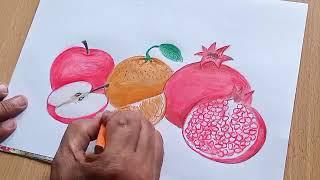 how to draw/ fruit easy drawing step by step /art channel 20k