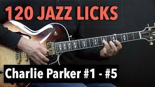 5 Bebop Jazz Guitar Licks - Charlie Parker Style - Part 1 (Lick #1 -#5)