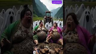 Evolution of cat :Sumo wrestler and baby sitting on dirty road with ghost tractor #cat#cute#shorts