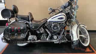 1997 Harley-Davidson Softail Heritage Springer in White and Blue-FLSTS