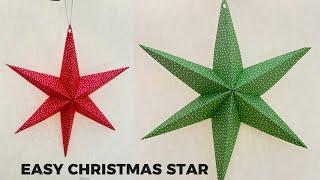 easy christmas star-how to make DIY christmas hanging star for new year holidays