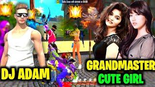 Grandmaster Cute Girl Challenge Me For 1 vs 3 Costom  Dj Adam Vs 3 Pro Girl || Garena Free Fire